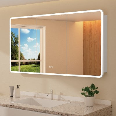 Szafka łazienkowa z lustrem 60\" x 32\" z podświetleniem i funkcją przeciwmgielną