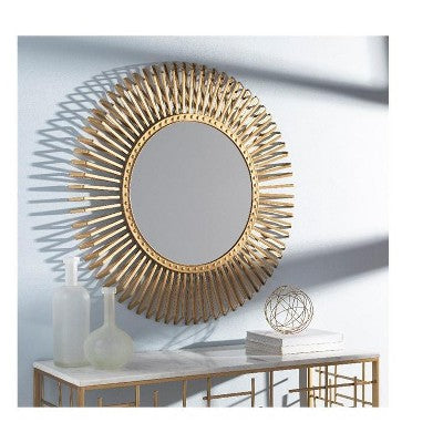 Ozdobne lustro ścienne 40\" x 40\" w złotej ramie