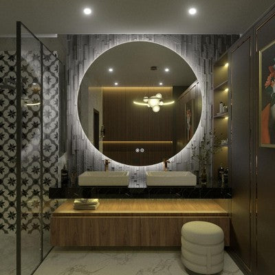 Okrągłe podświetlane lustro 40\" z funkcją antymgielną