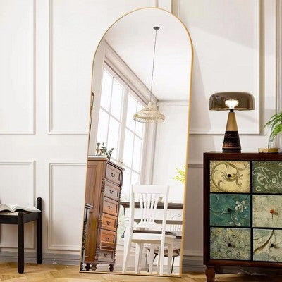 Duże lustro pełnej długości 71\" x 26\" stojące lub do powieszenia, złote