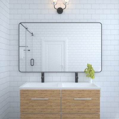 Lustro łazienkowe 60\" x 36\" z zaokrąglonymi rogami, w aluminiowej ramie