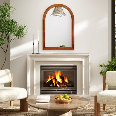 Lustro ścienne 24\" x 35\" z ramą z drewna akacjowego, rustykalne