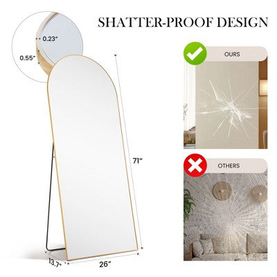 Duże lustro pełnej długości 71\" x 26\" stojące lub do powieszenia, złote