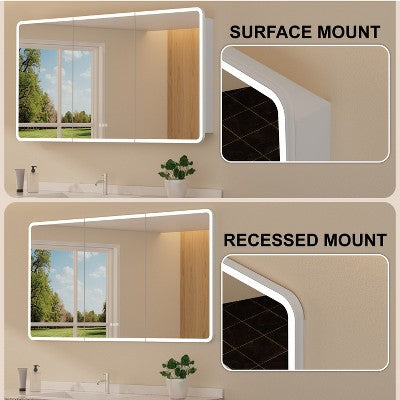 Szafka łazienkowa z lustrem 60\" x 32\" z podświetleniem i funkcją przeciwmgielną